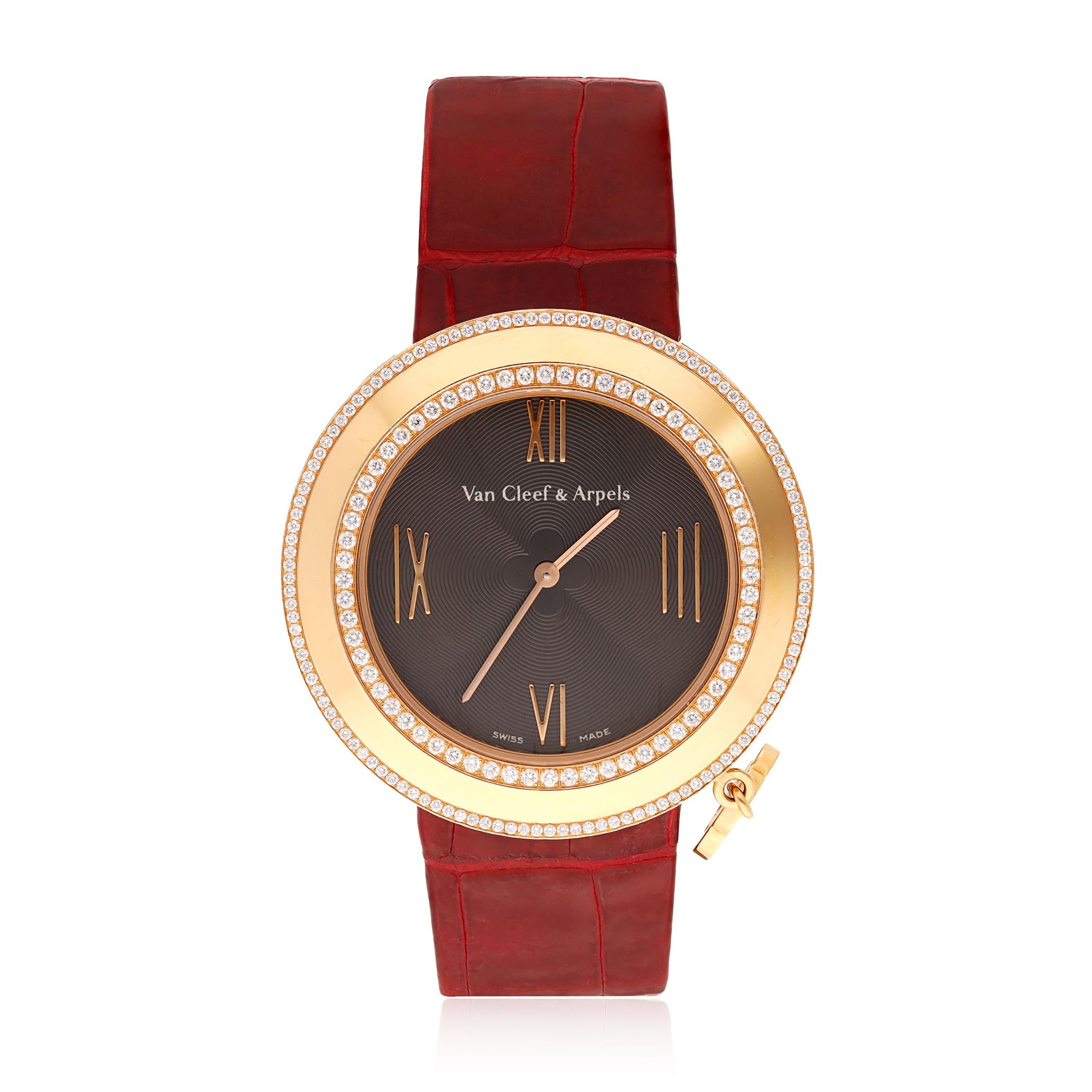 VAN CLEEF & ARPELS 18K Rose Gold Diamond Charms Watch display picture 1