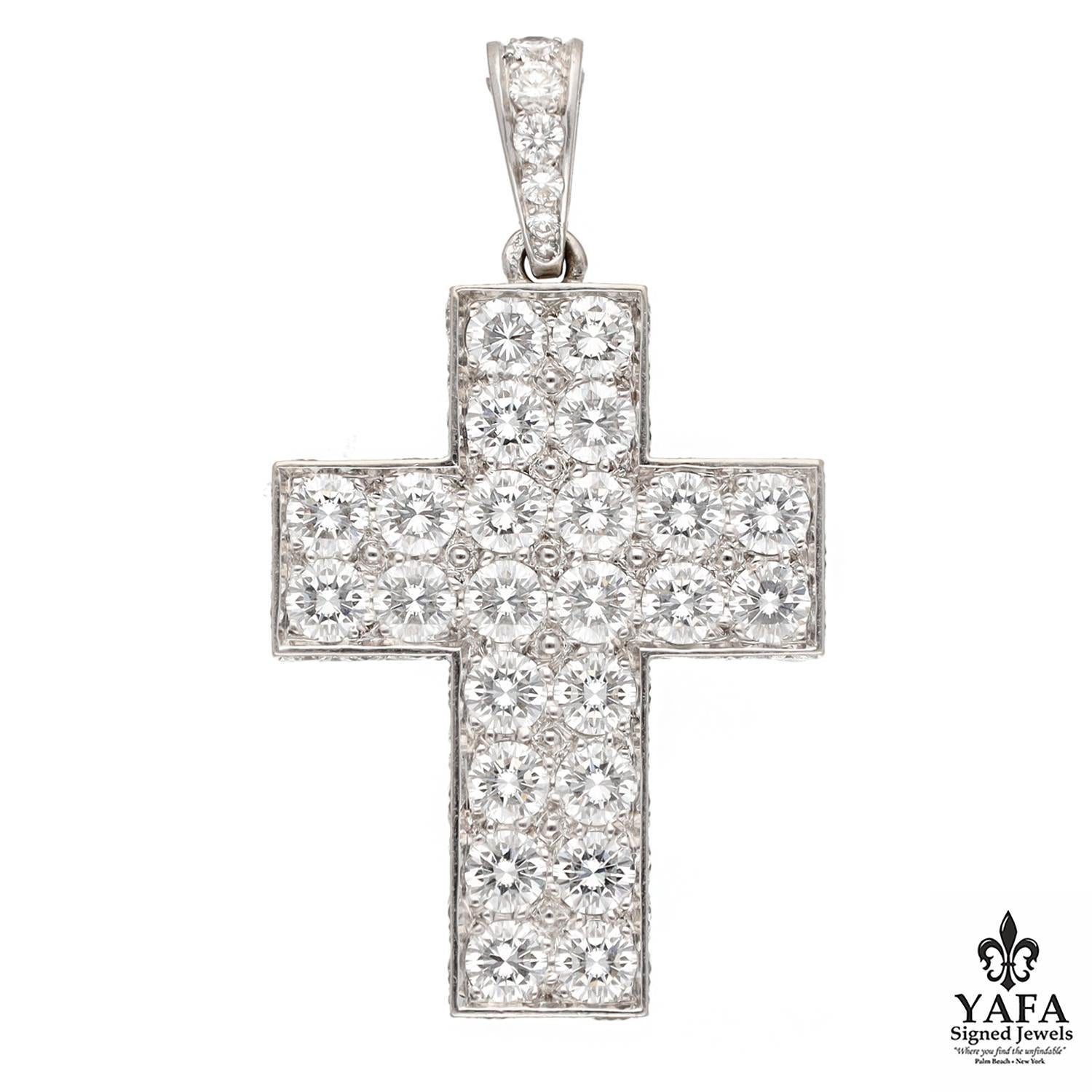 Cartier diamond cross pendant sale