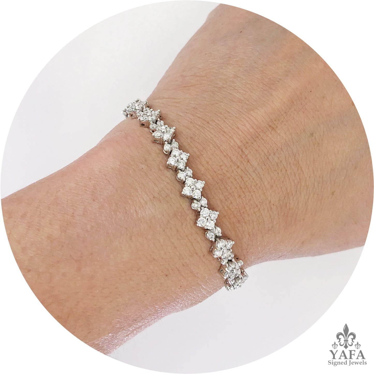 Round Diamond Marquise Riviere Bracelet