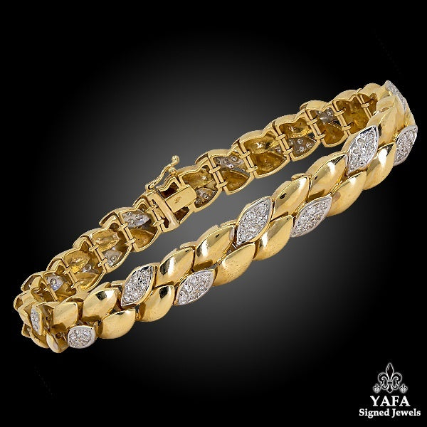 Articulated Diamond Foliate Bracelet