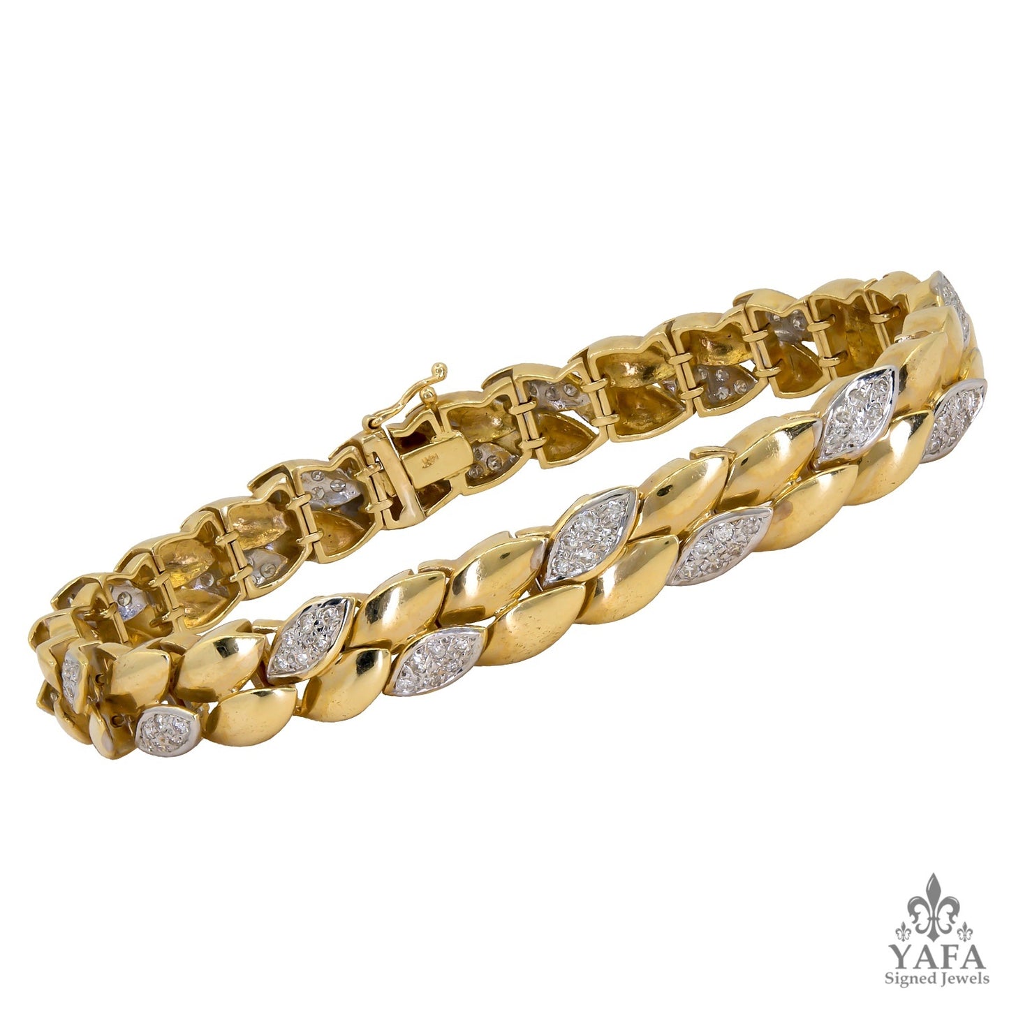 Articulated Diamond Foliate Bracelet