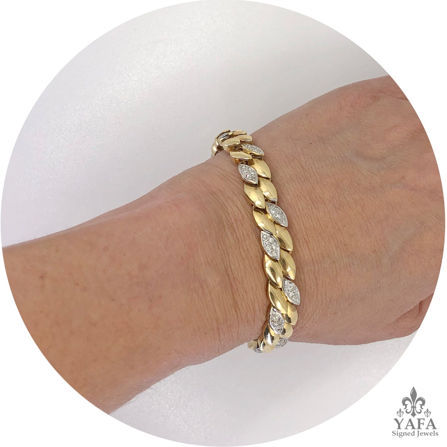 Articulated Diamond Foliate Bracelet