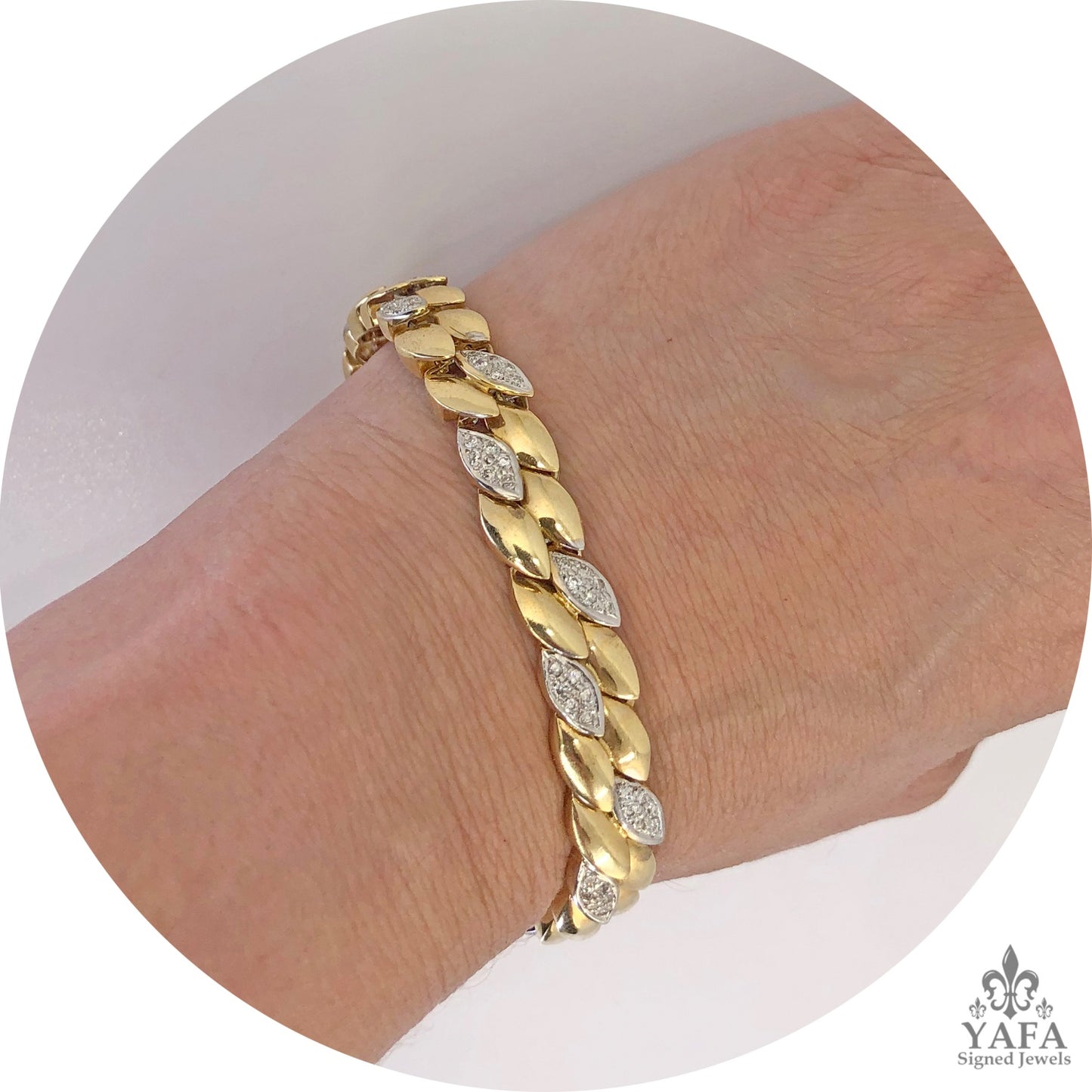 Articulated Diamond Foliate Bracelet