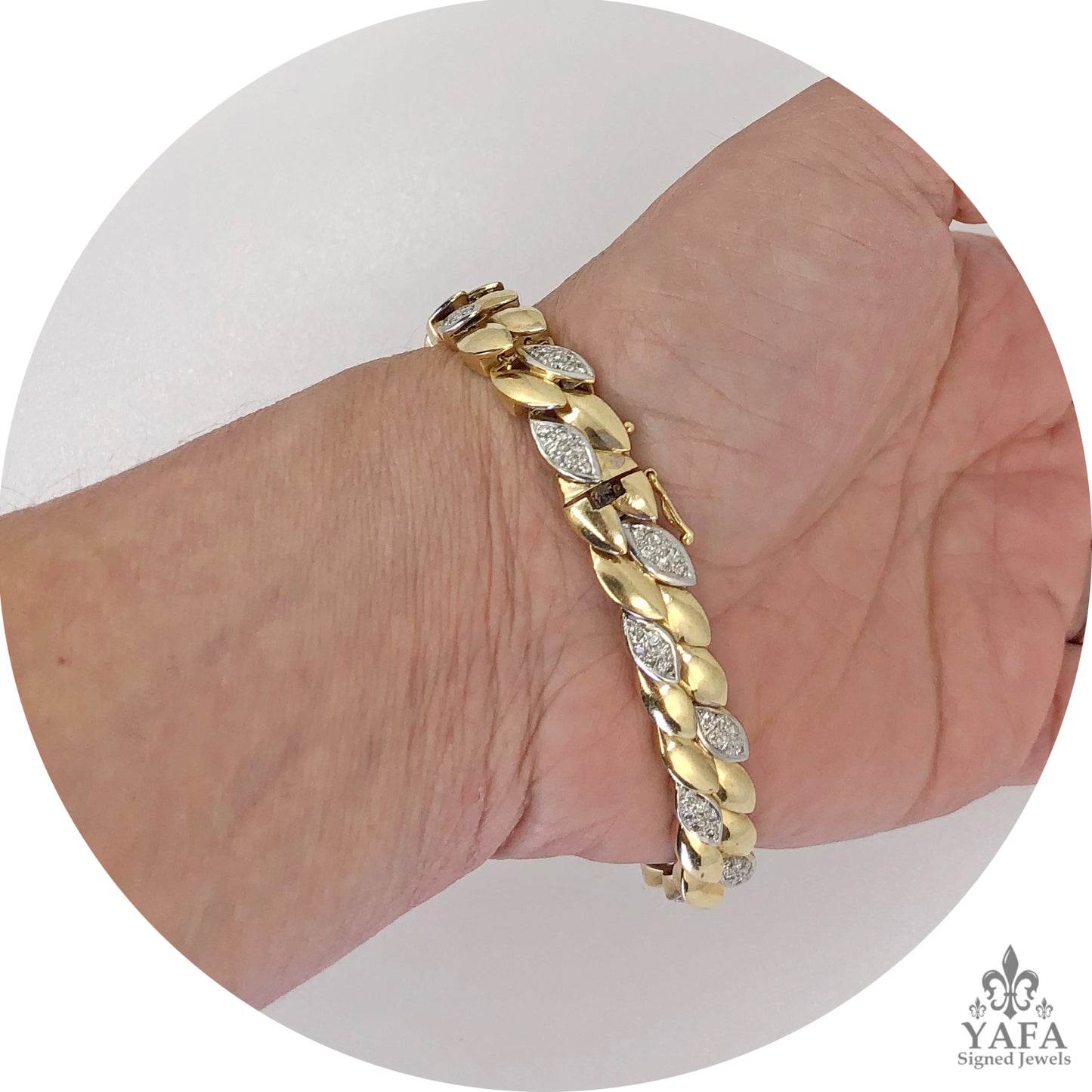 Articulated Diamond Foliate Bracelet