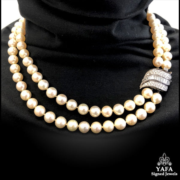 Double Strand Pearl Riviere Necklace