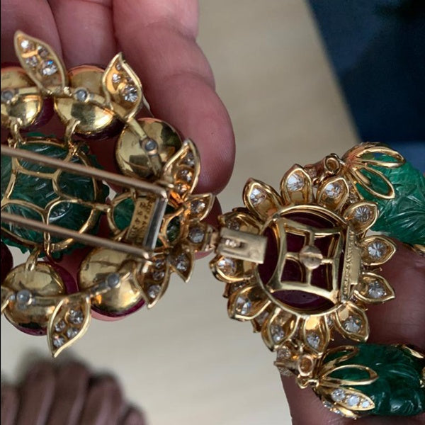 VAN CLEEF & ARPELS India Motif Emerald Sautoir Convertible Suite