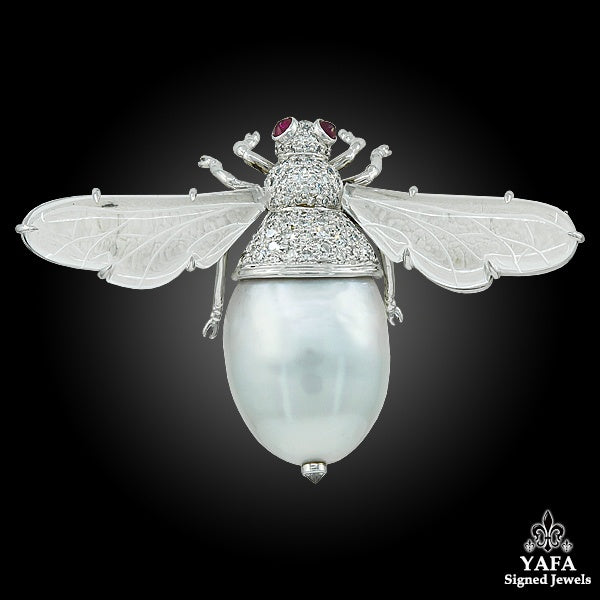 HAUME Pearl Diamond Queen Bee Brooch