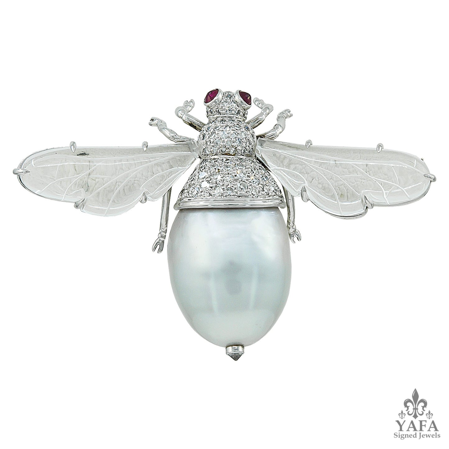 HAUME Pearl Diamond Queen Bee Brooch