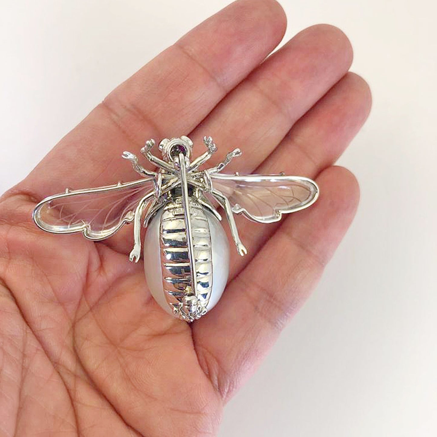 HAUME Pearl Diamond Queen Bee Brooch