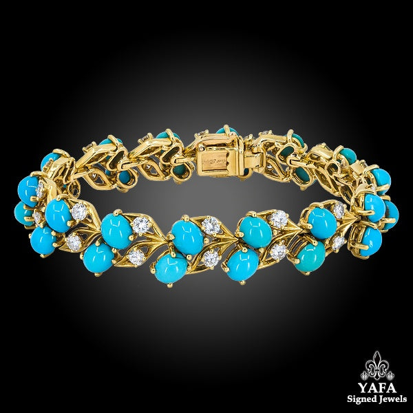 Cartier Diamond & Cabochon Turquoise Bracelet