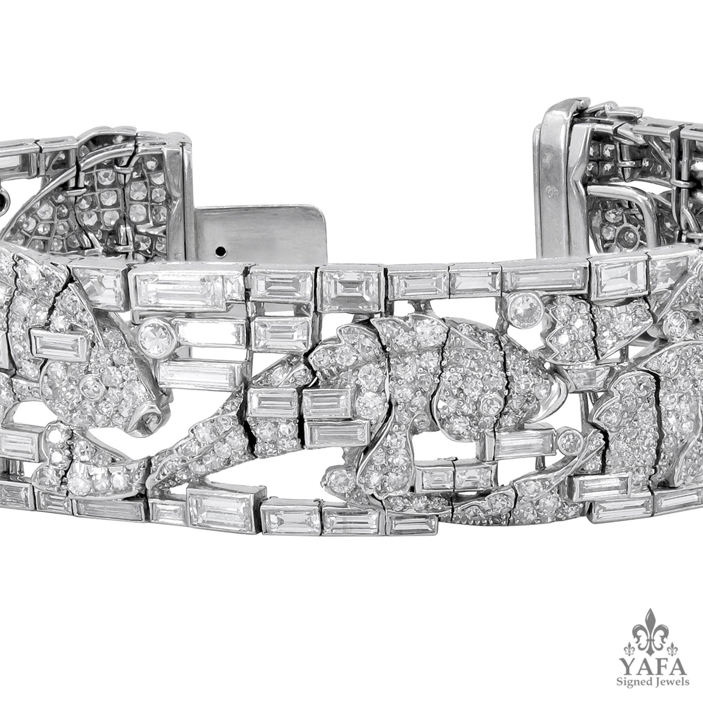 HARRY WINSTON Platinum Diamond Fish Motif Bracelet