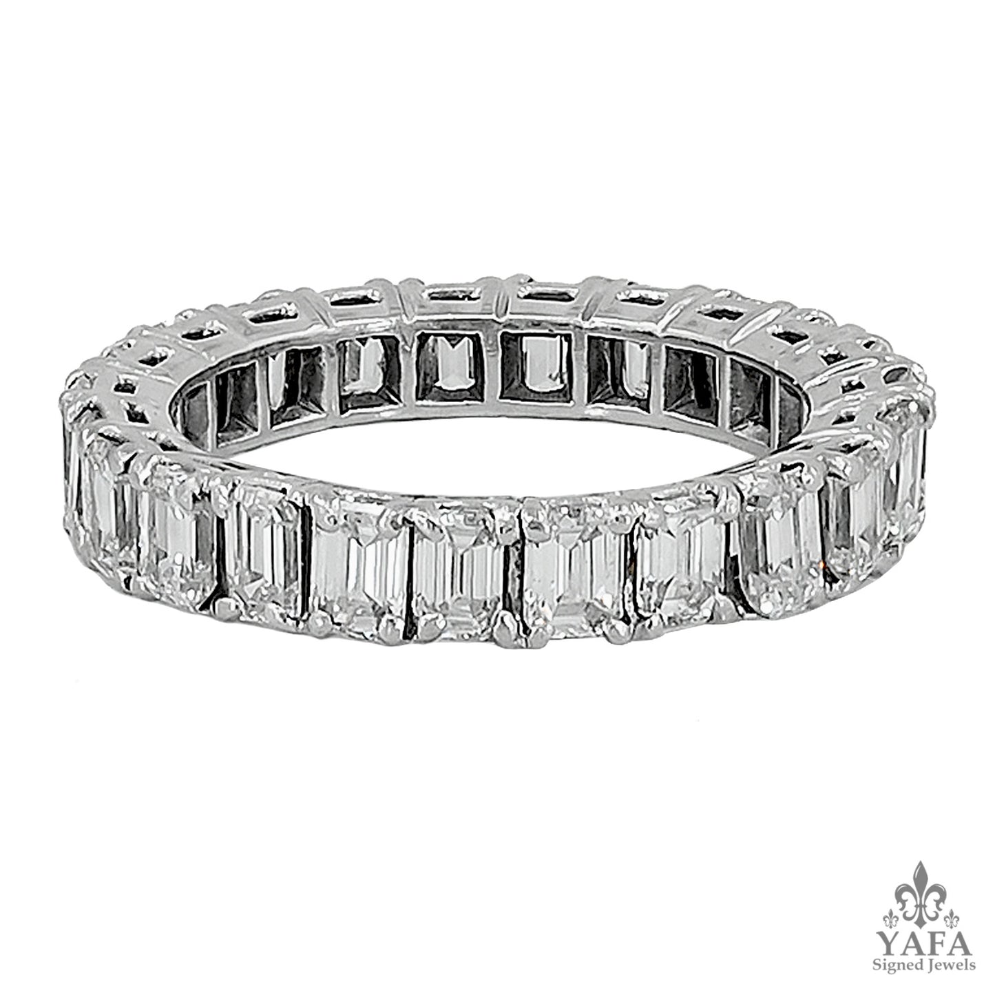 Diamond Emerald Cut Eternity Band Ring