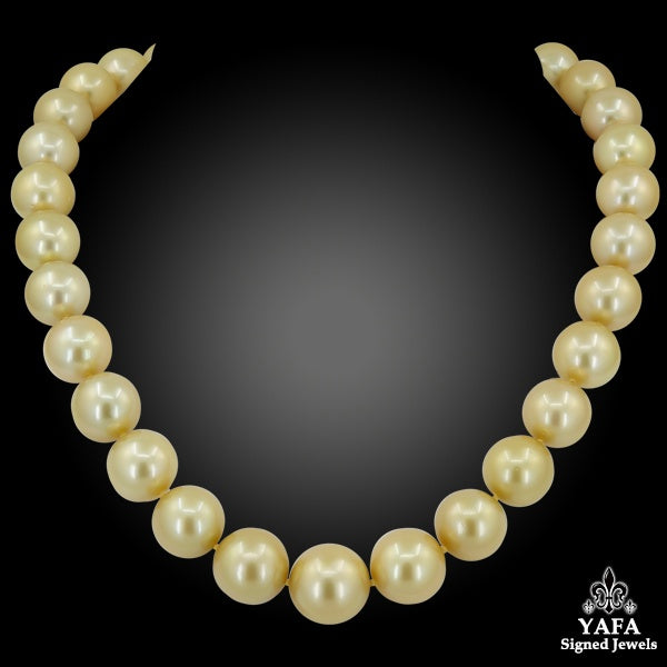 Strand of Golden South Sea Pearls Necklace