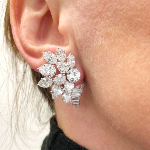 HARRY WINSTON Jacques Timey Diamond Cluster Earrings