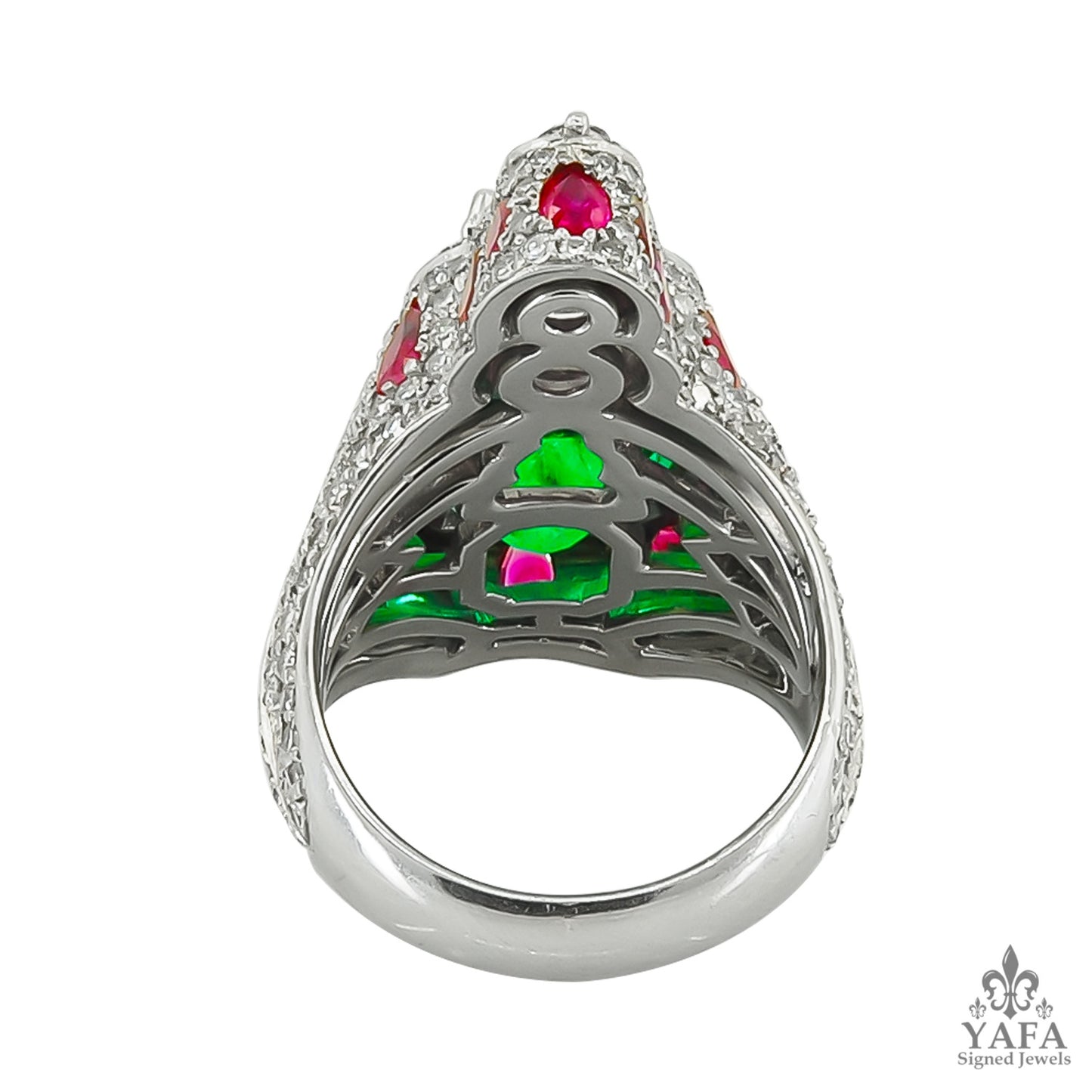 HAUME Diamond, Ruby & Emerald Ring