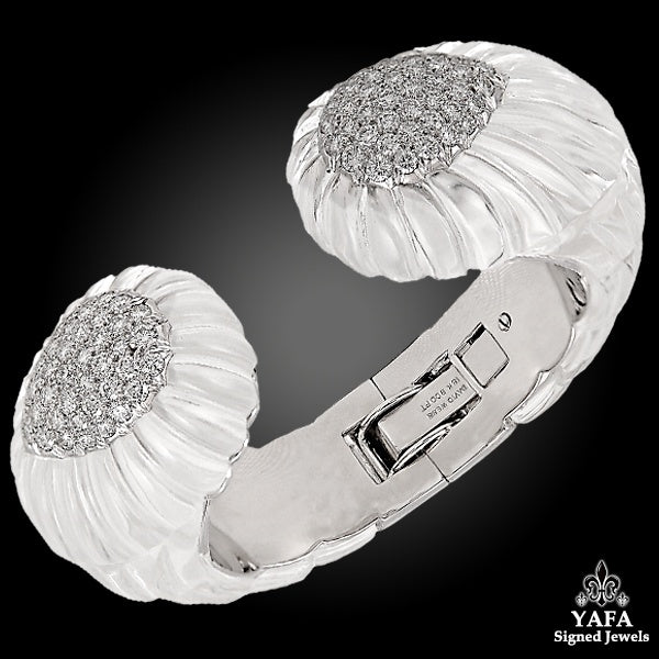 DAVID WEBB Rock Crystal Diamond Hinge Bracelet