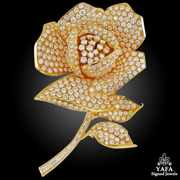 18k Yellow Gold Four Interchangeable Pistil Flower Brooch