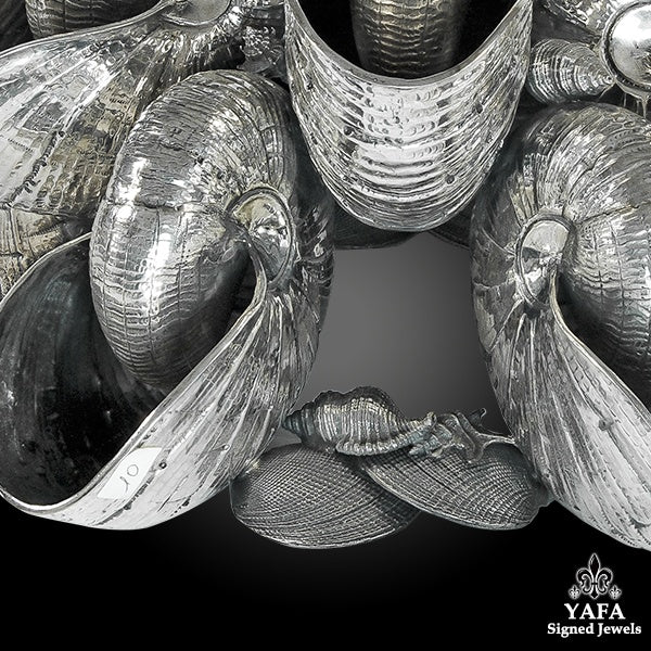BUCCELLATI Silver Nautilus Seashell Centerpiece