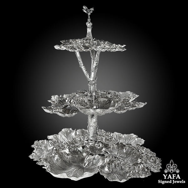 BUCCELLATI Silver Grape Vine Tiered Centerpiece