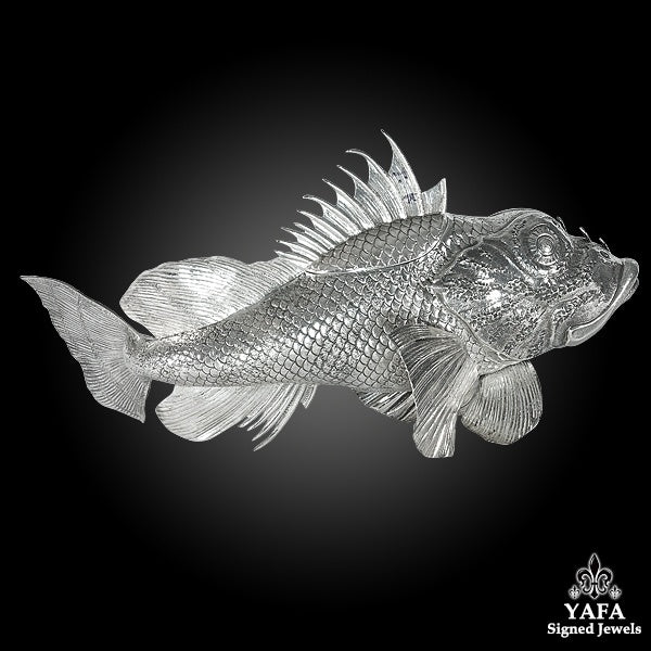 BUCCELLATI Silver Sea Rock Fish Centerpiece