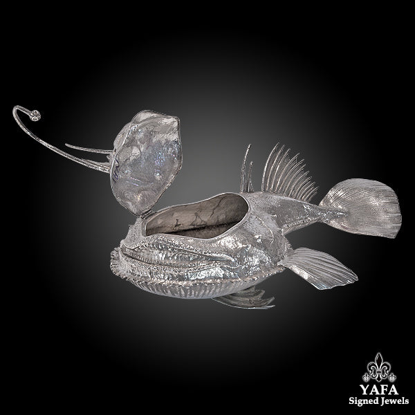 BUCCELLATI Silver Sea Angler Fish Centerpiece