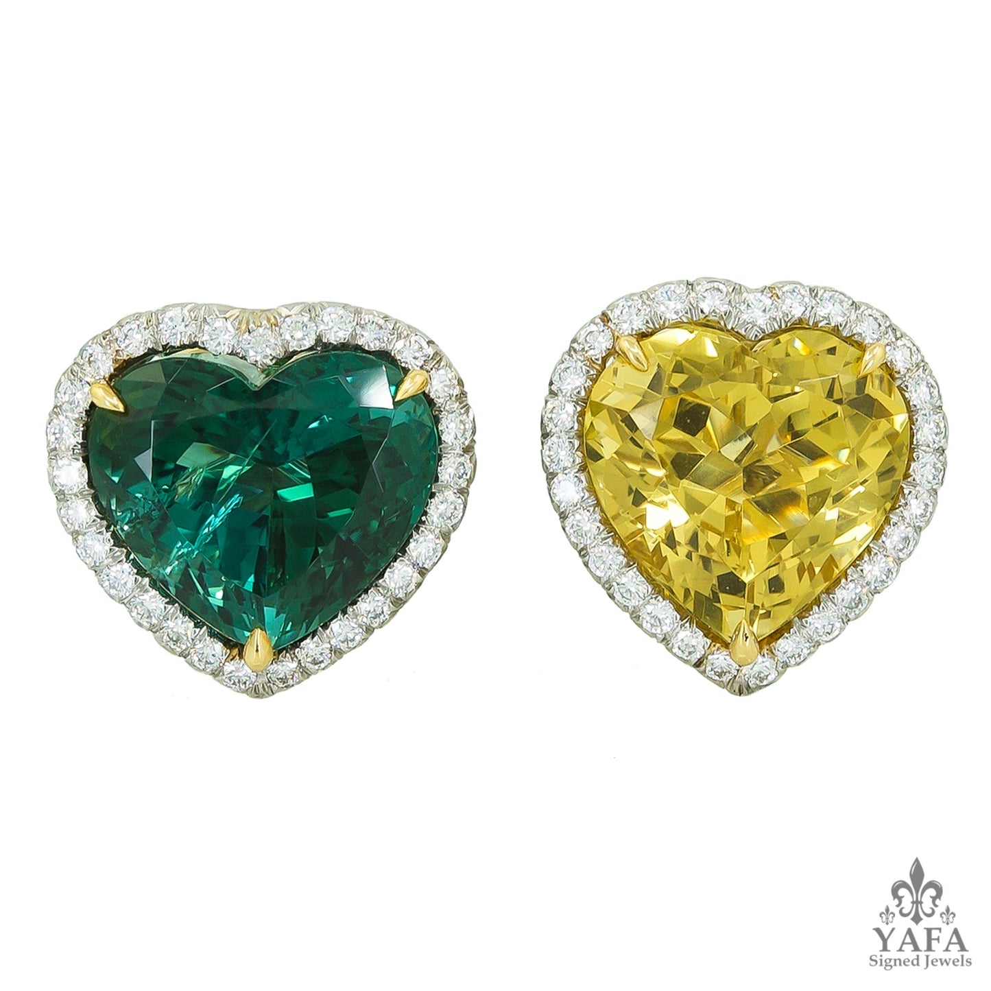 Platinum Diamond, Tourmaline, Beryl Earrings