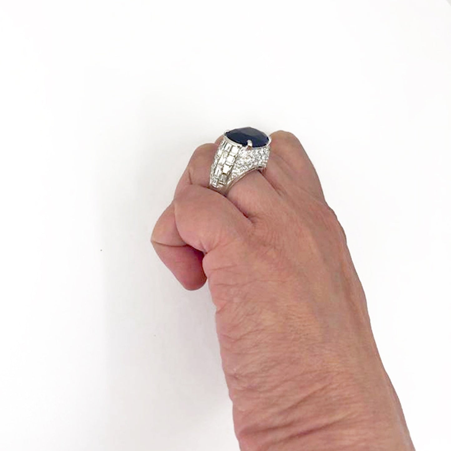 BULGARI Diamond & Oval-Shaped Ceylon No Heat Sapphire Ring