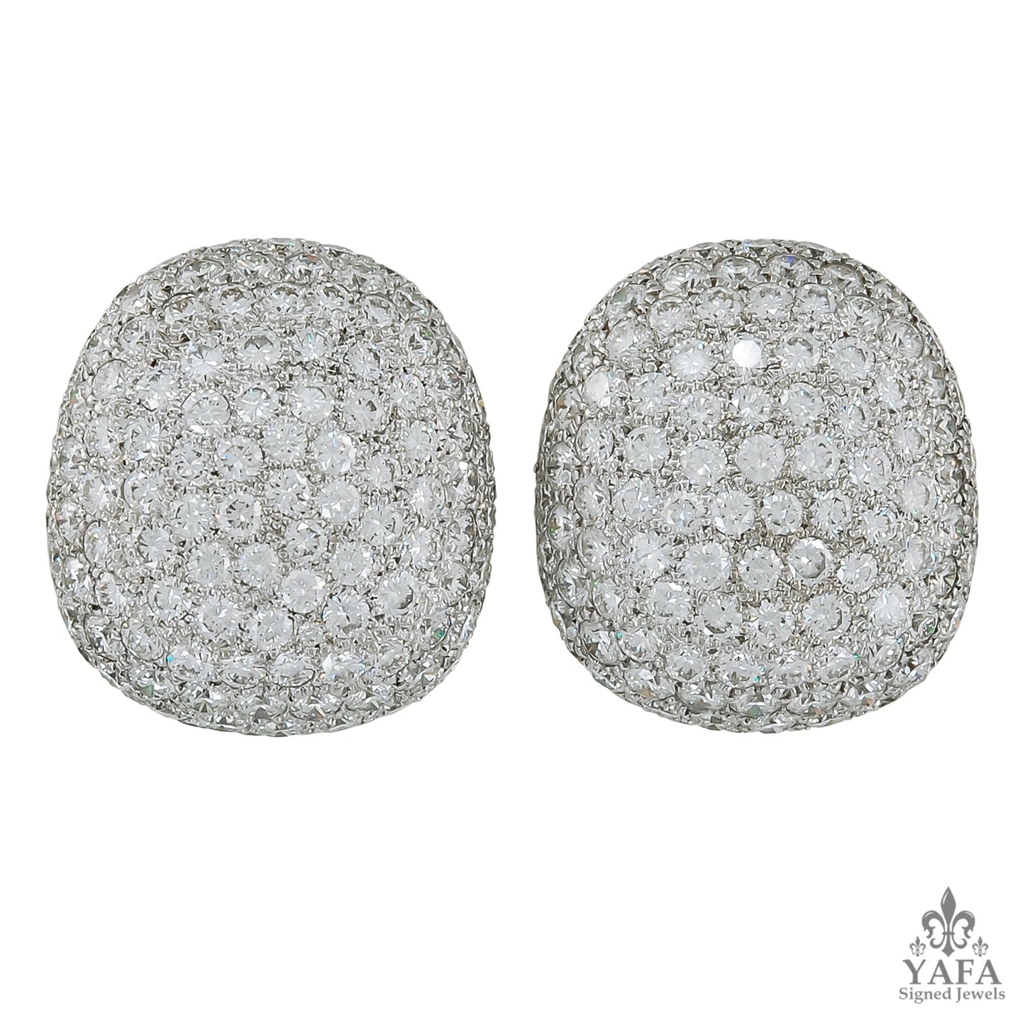 18k Gold Diamond Bombe Earrings