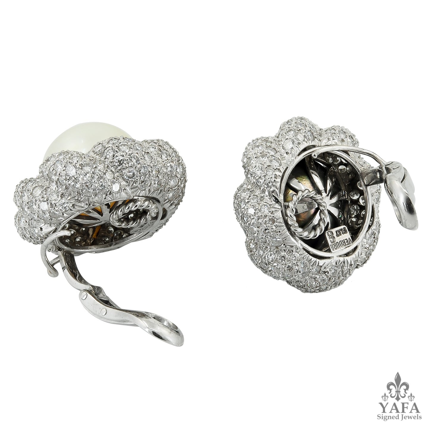 VERDURA Diamond, White & Grayish Earrings
