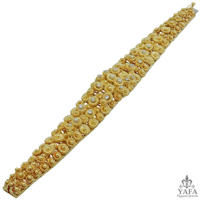 18k Gold Diamond Floral Bracelet