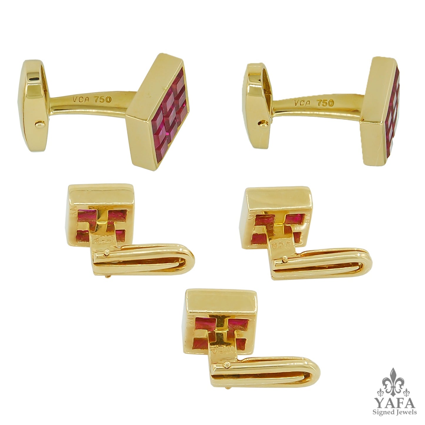 VAN CLEEF & ARPELS Mystery Set™ Ruby Cufflink Suite 90s
