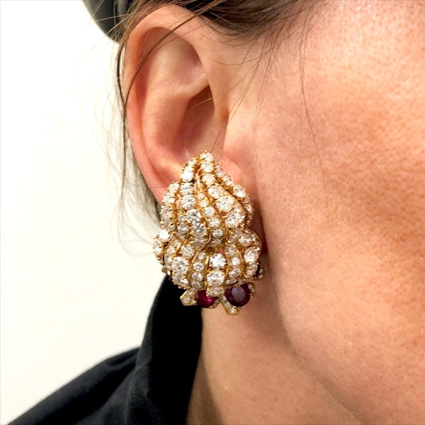 M.GERARD Diamond, Ruby Earrings