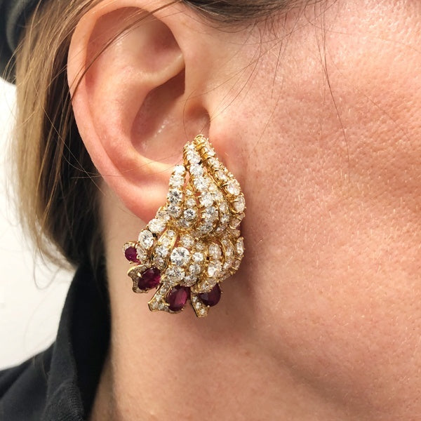 M.GERARD Diamond, Ruby Earrings