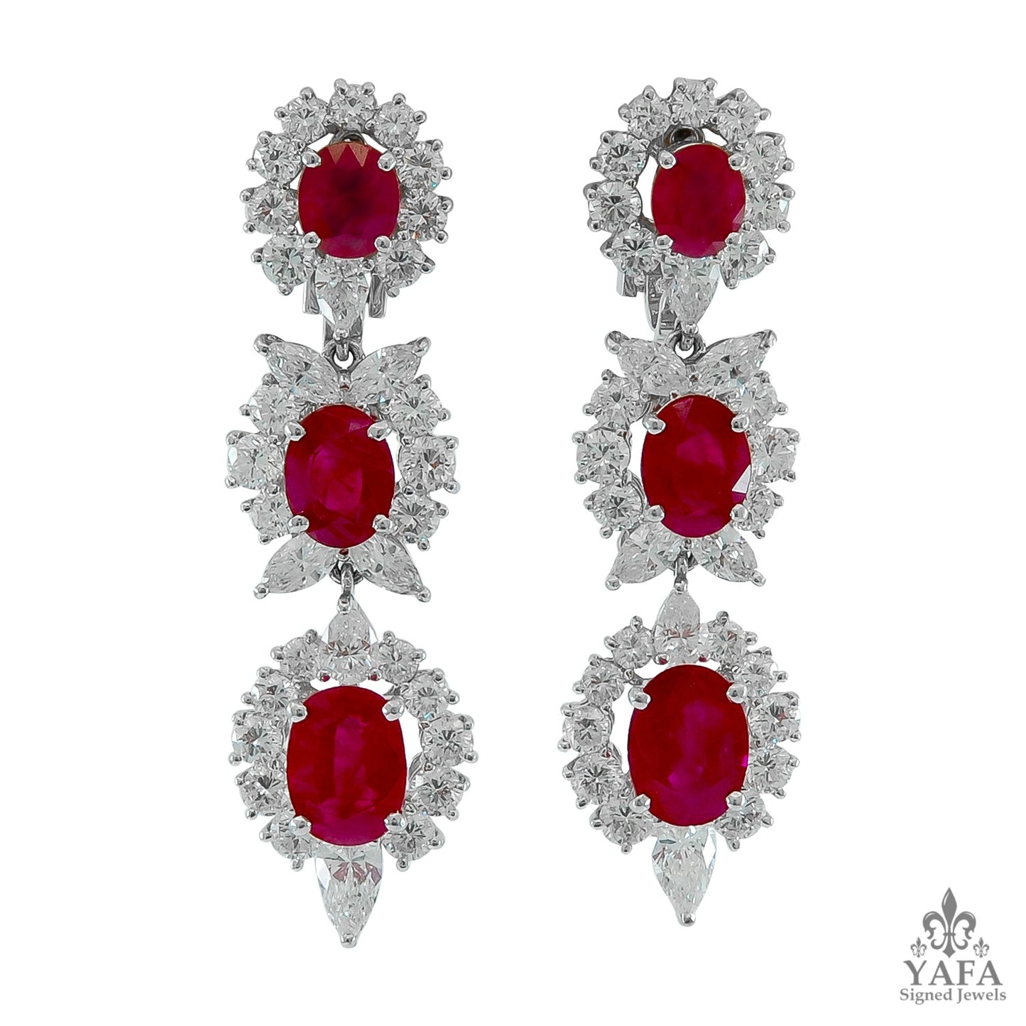 18k Gold Diamond, Burma Ruby Necklace Suite