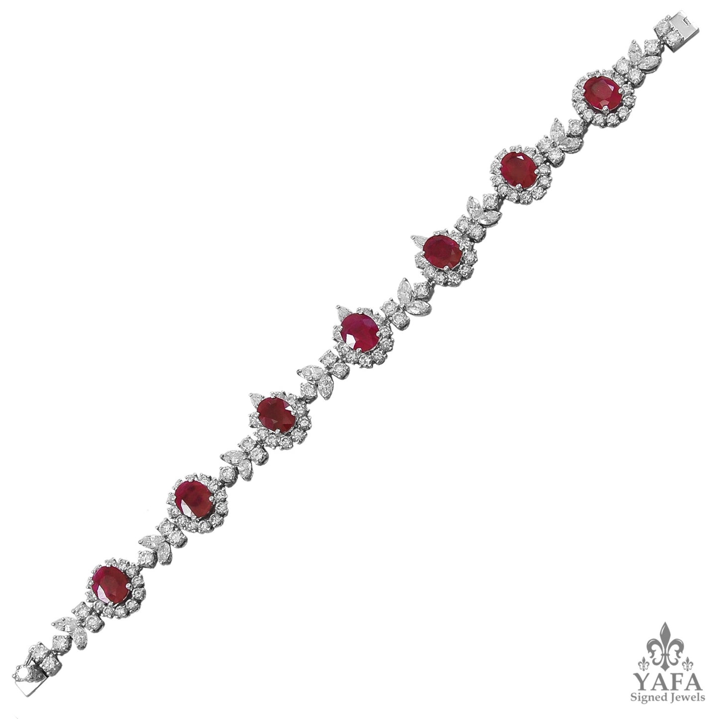 18k Gold Diamond, Burma Ruby Necklace Suite