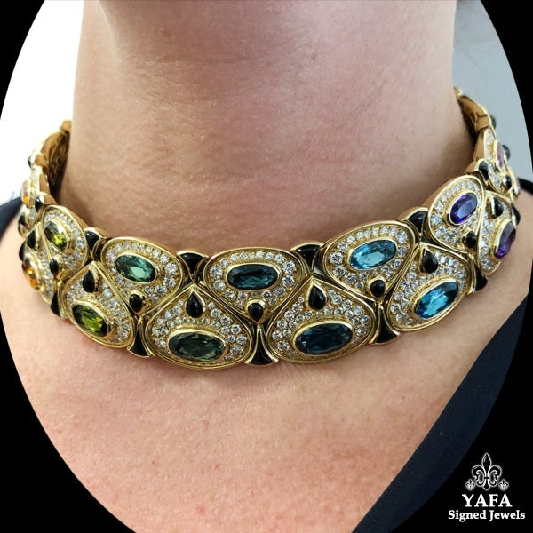 MARINA B Cristina Multicolor Collar Necklace Bracelet Suite
