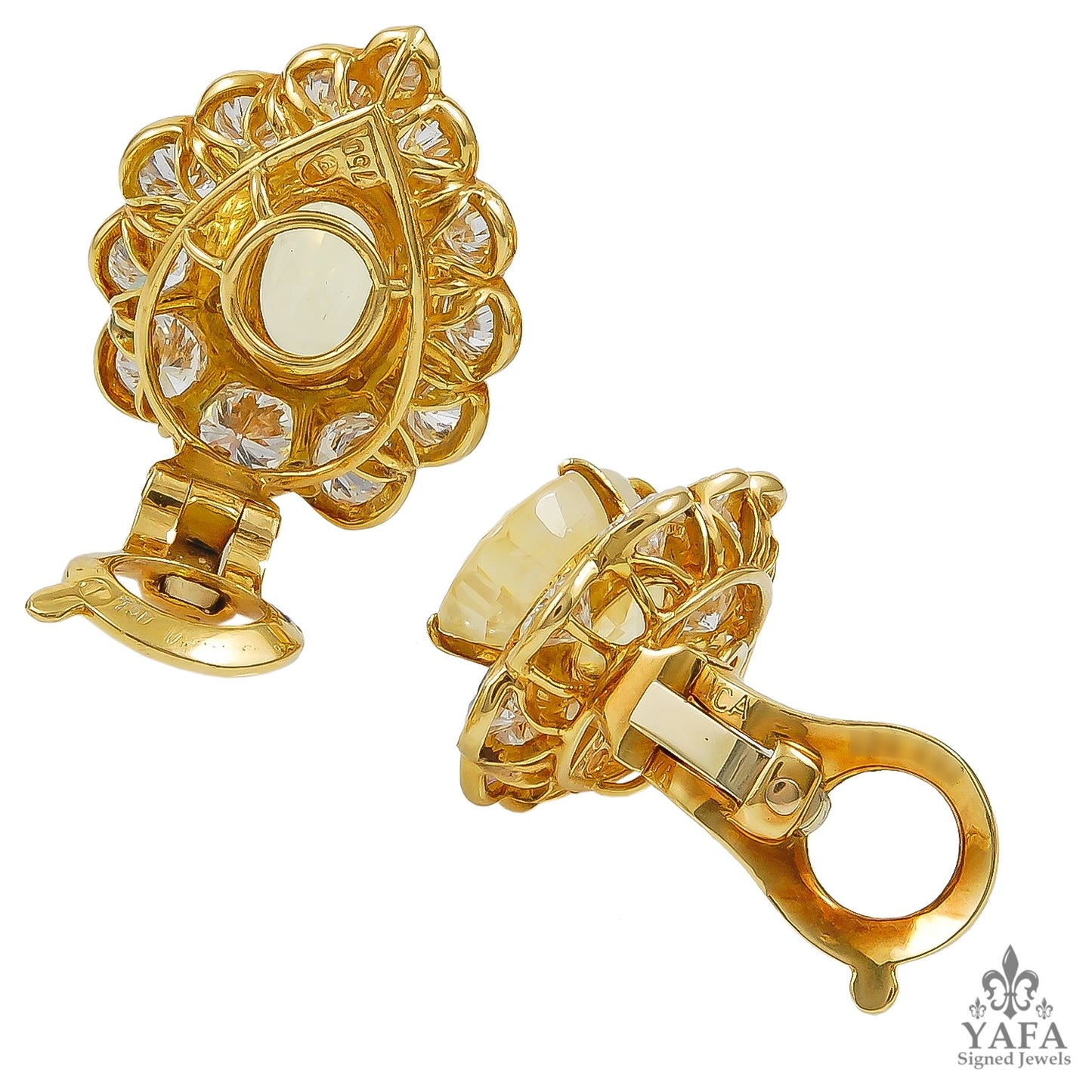 VAN CLEEF & ARPELS Diamond, Yellow Sapphire Earrings