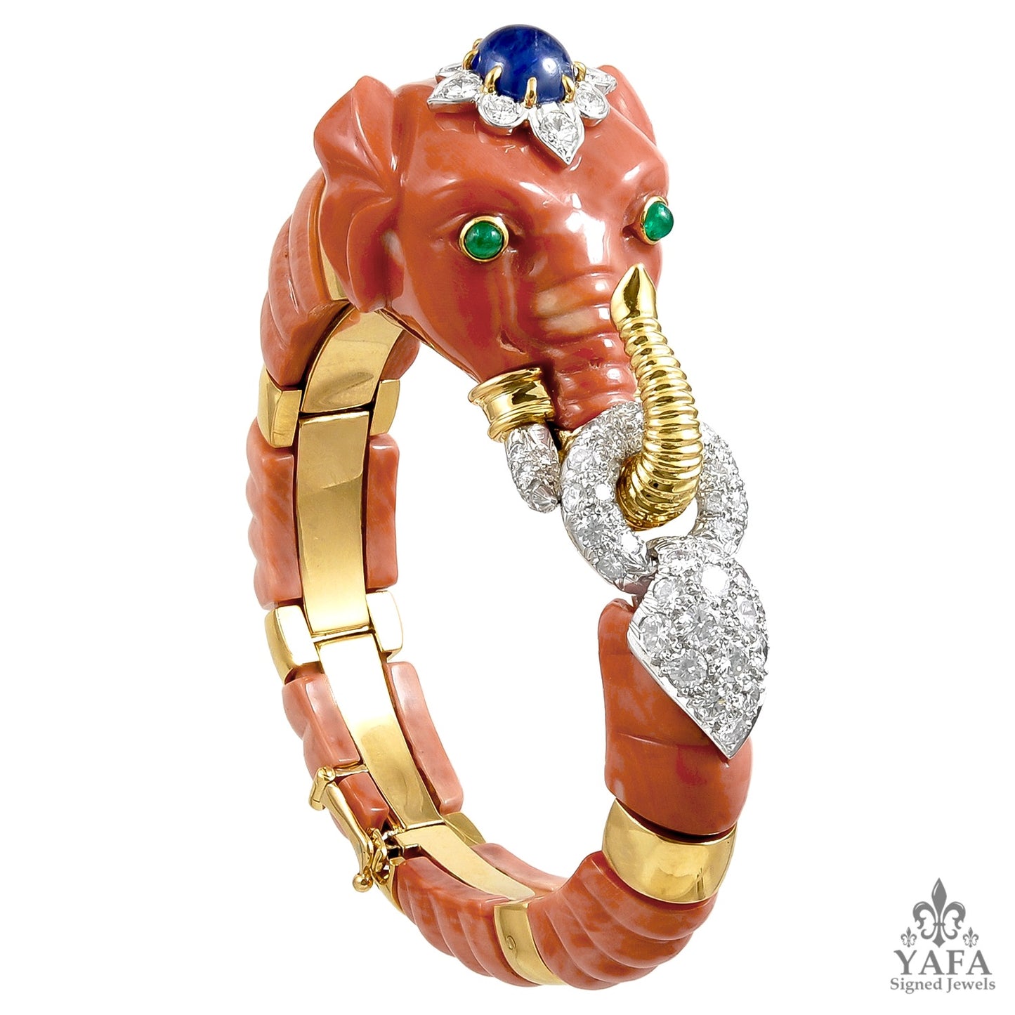 DAVID WEBB Kingdom Elephant Coral Bracelet