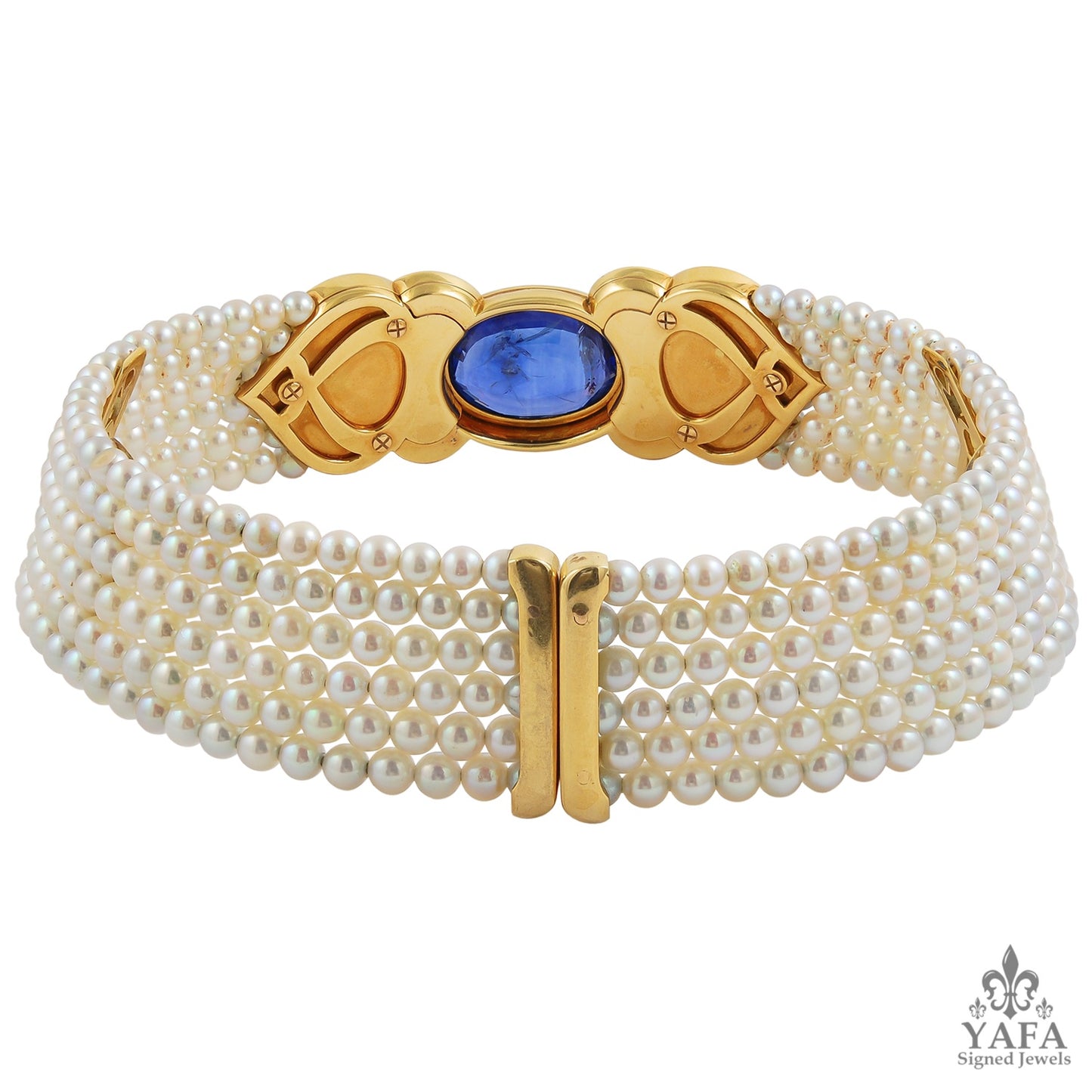 MARINA B Pauline Sapphire Pearl Collar Earrings Suite