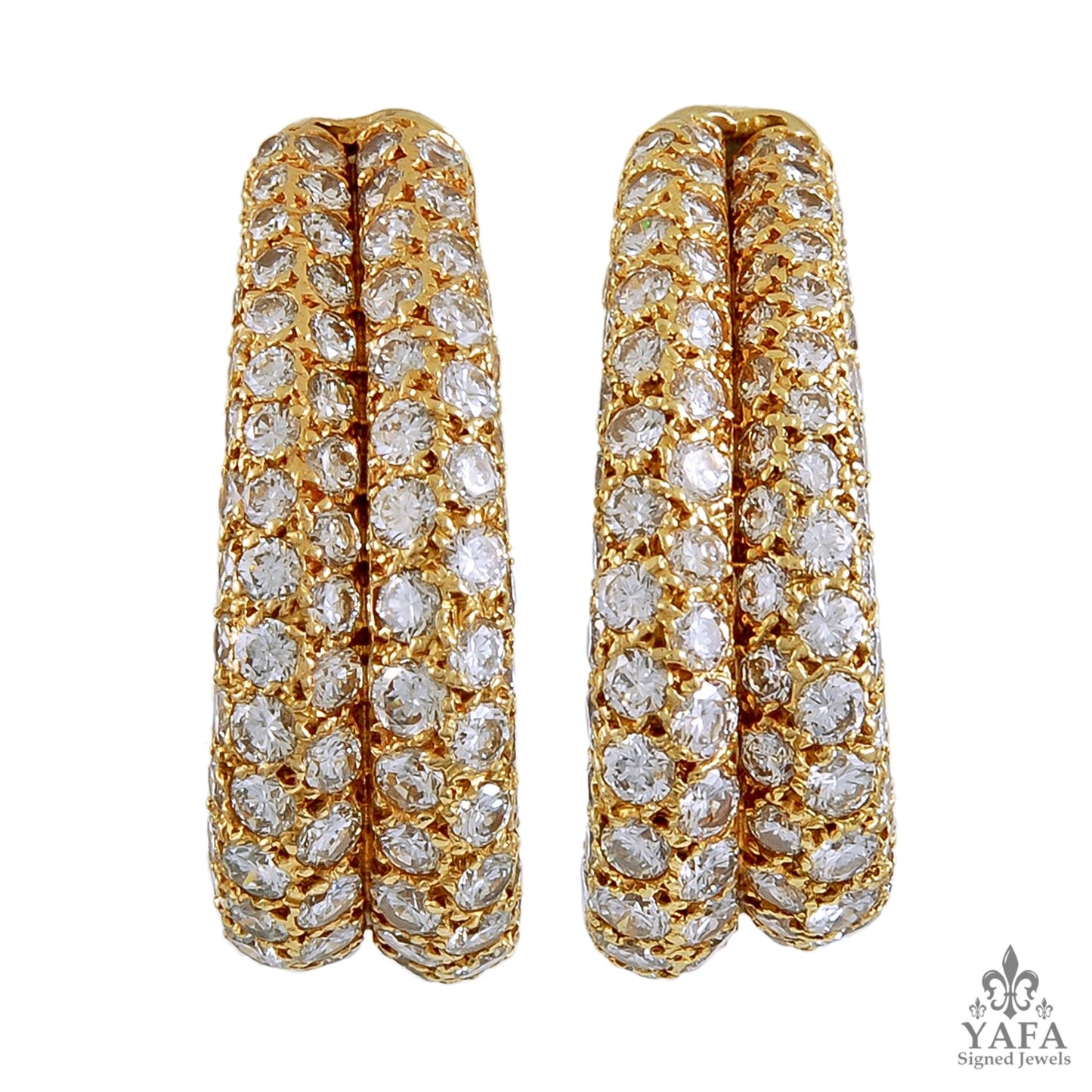 CARTIER Diamond Hoop Earrings - 8 cts.