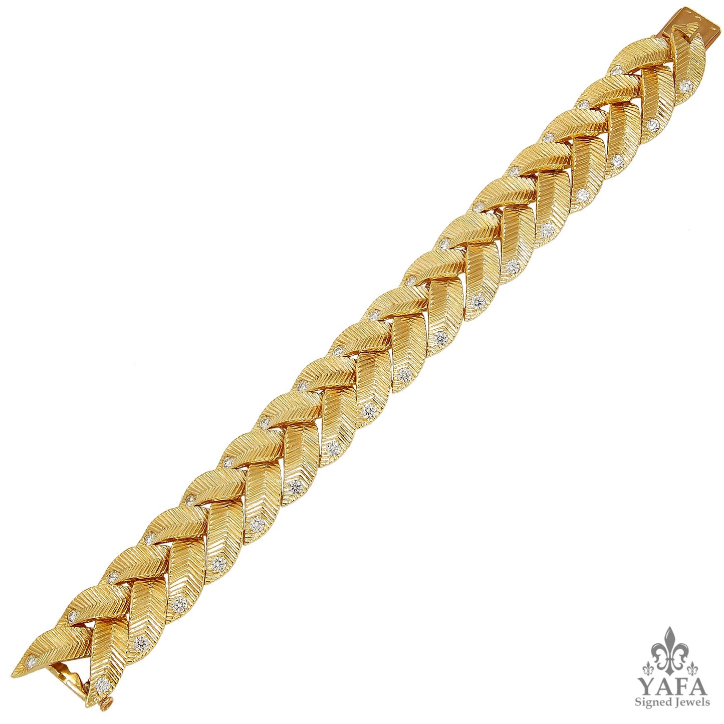 Cartier Diamond Braided Motif Gold Bracelet