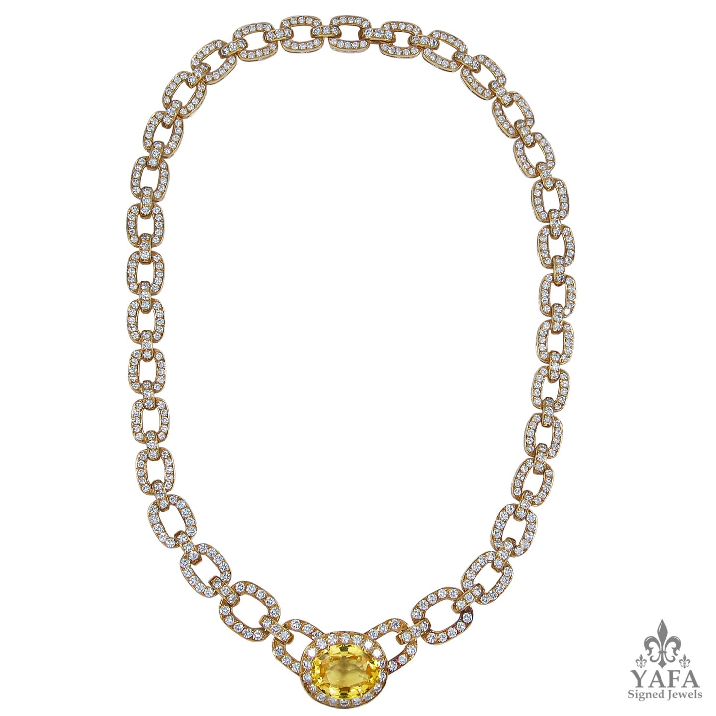 VAN CLEEF & ARPELS Diamond & Yellow Sapphire Necklace Suite
