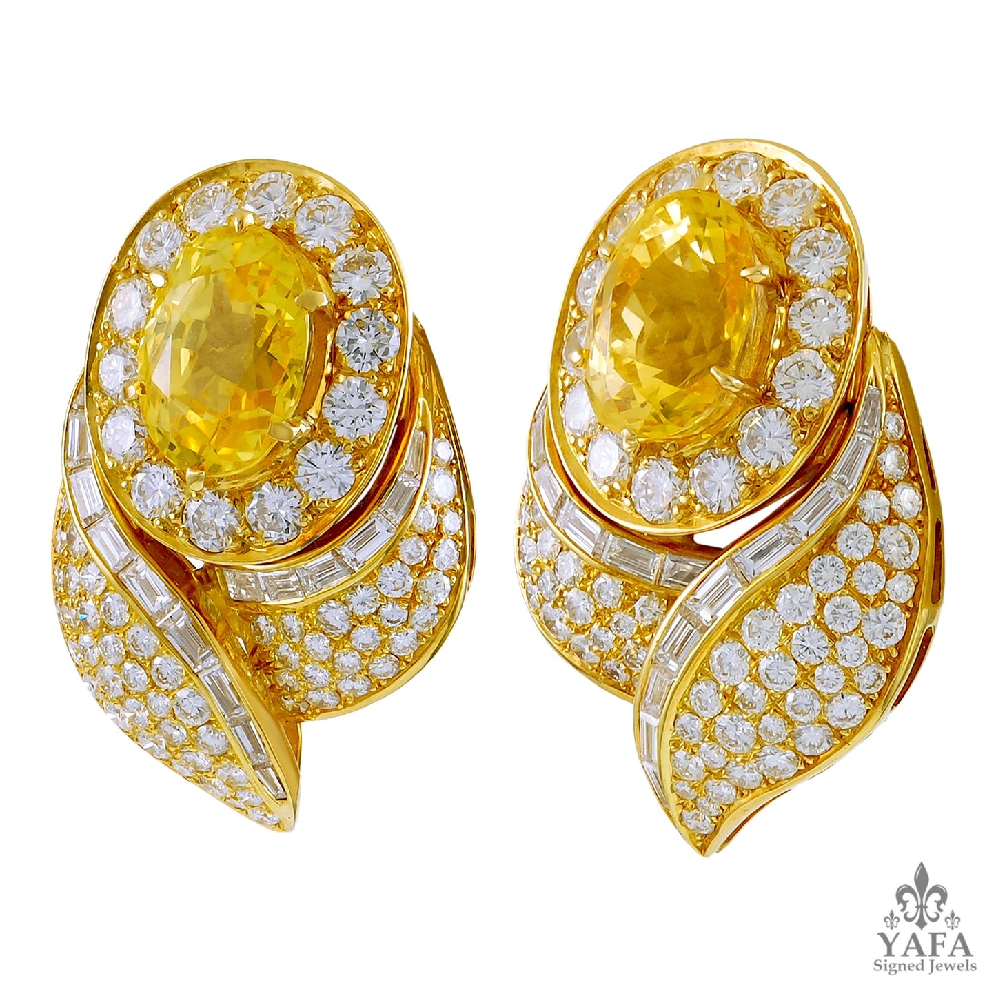VAN CLEEF & ARPELS Diamond & Yellow Sapphire Necklace Suite
