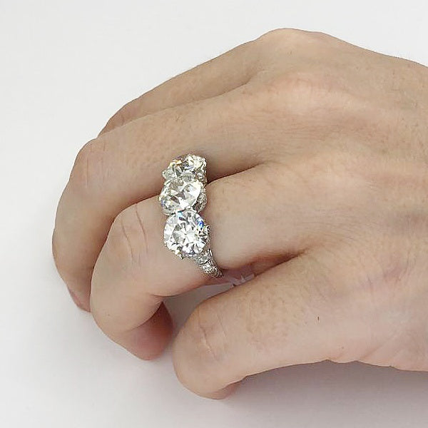 Art Deco Three Stone Diamond Ring
