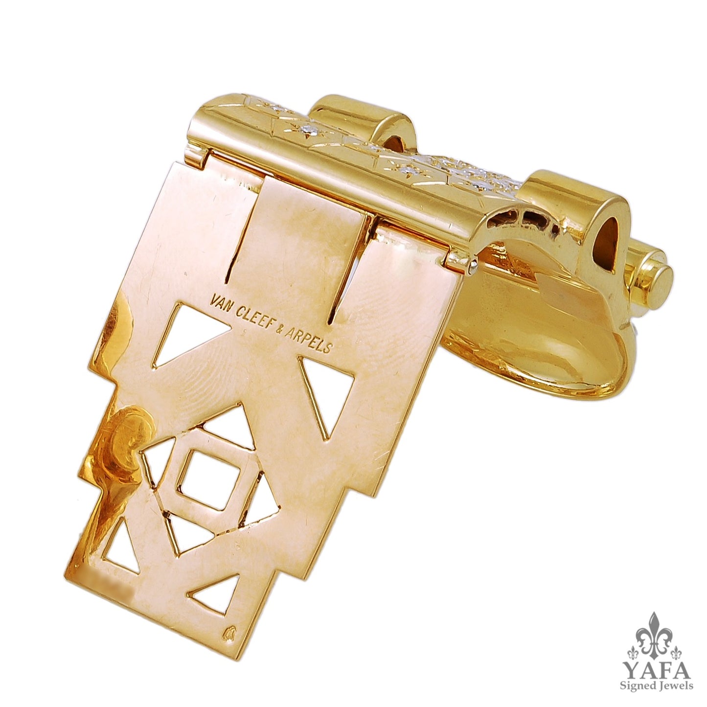 VAN CLEEF & ARPELS Diamond Ludo Gold Clips