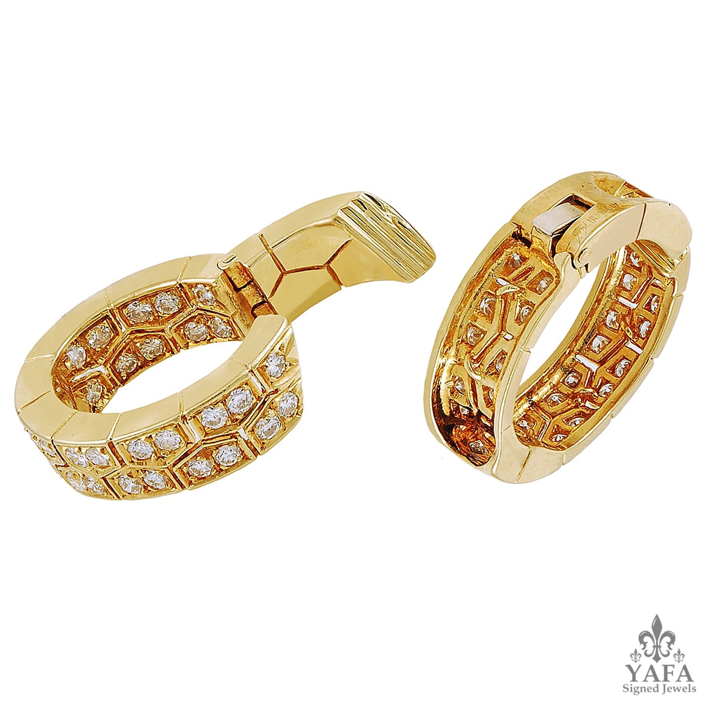 1970's VAN CLEEF & ARPELS Diamond Hoop Earrings