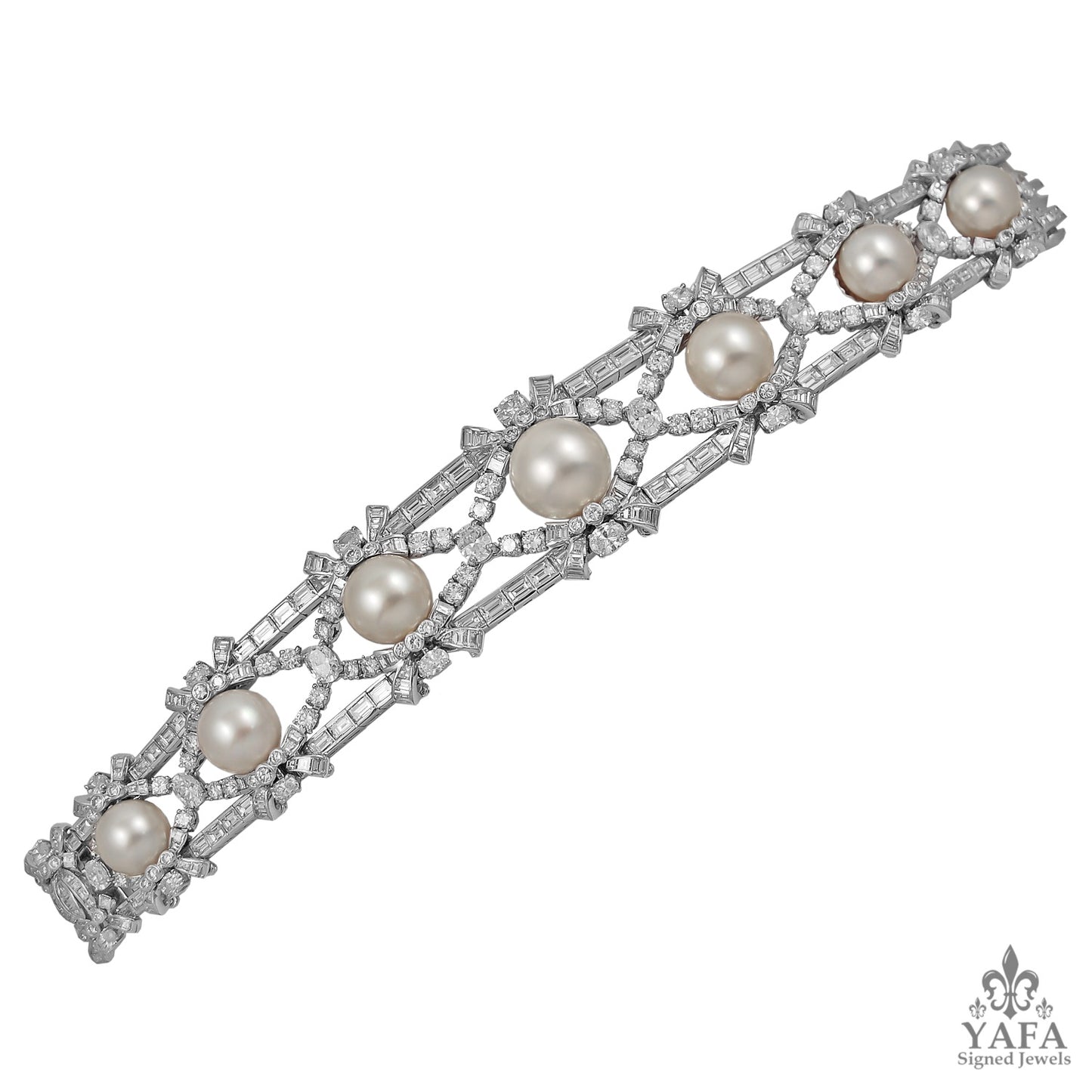 MOUAWAD Diamond Pearl Necklace Parure Suite