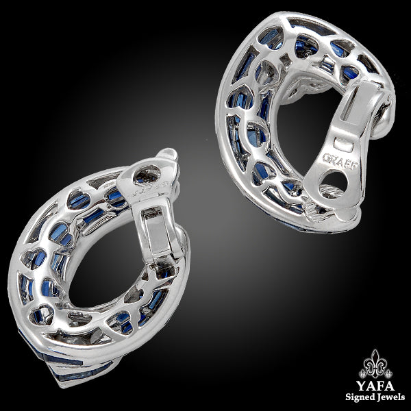 GRAFF Sapphire Diamond Heart Hoop Earrings