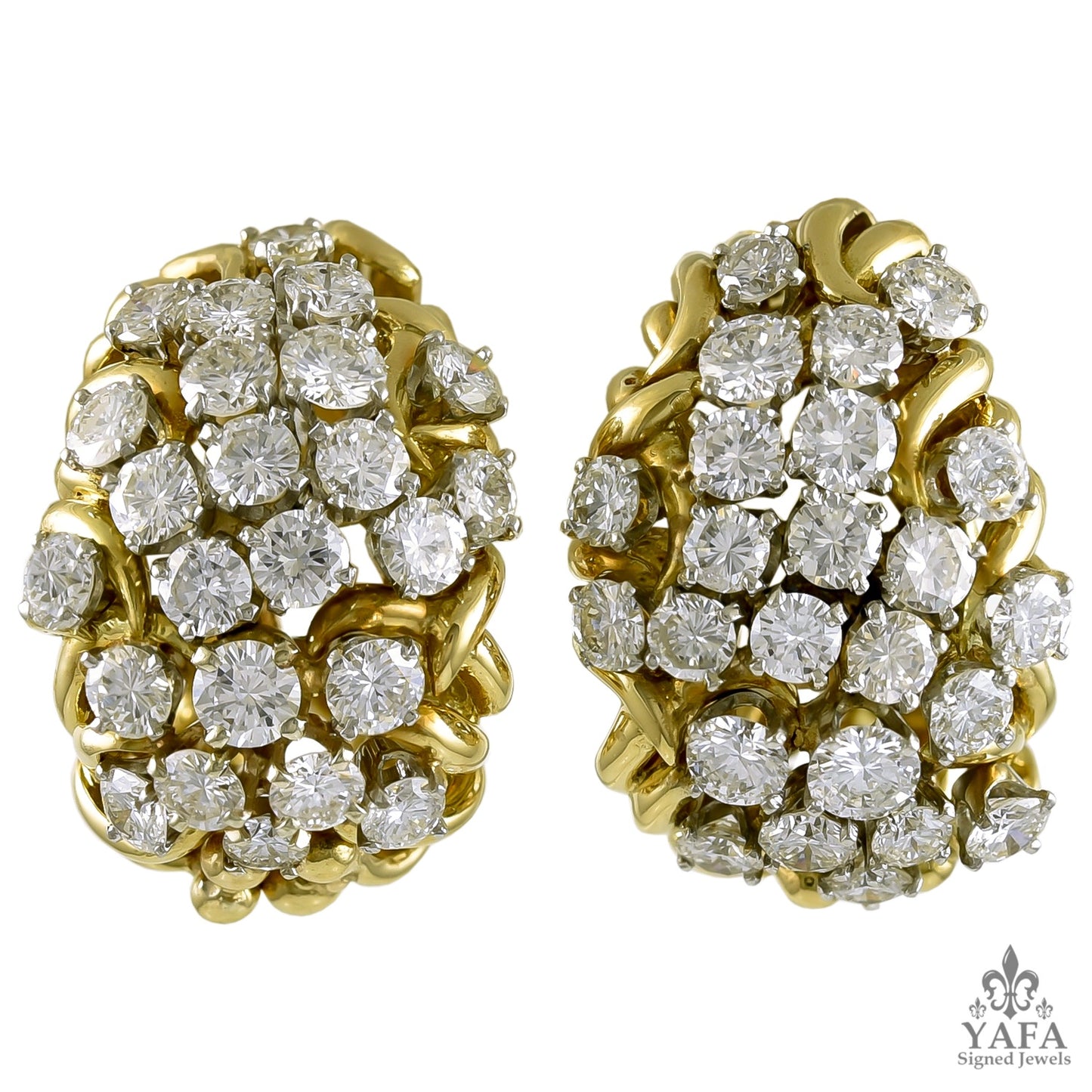 DAVID WEBB Diamond Bombe Earrings