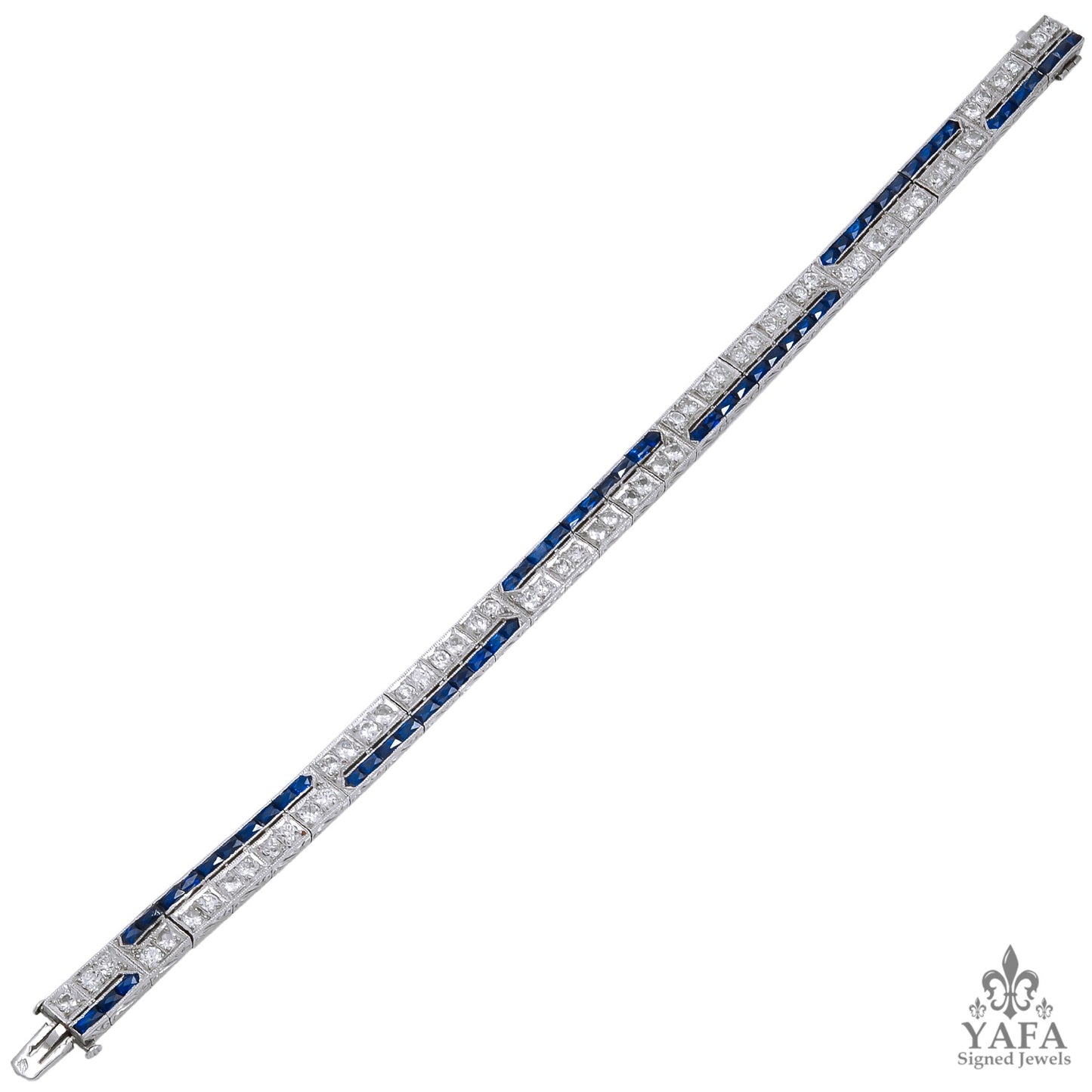 Art Deco VAN CLEEF & ARPELS Diamond & Sapphire Bracelet